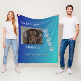 Navy Teal Pfotenabdrücke Tribut Fleecedecke