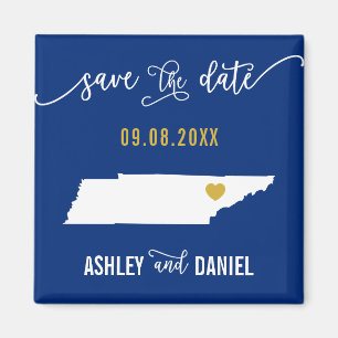 Navy Tennessee Hochzeit Sichern Sie die Datumskart Magnet