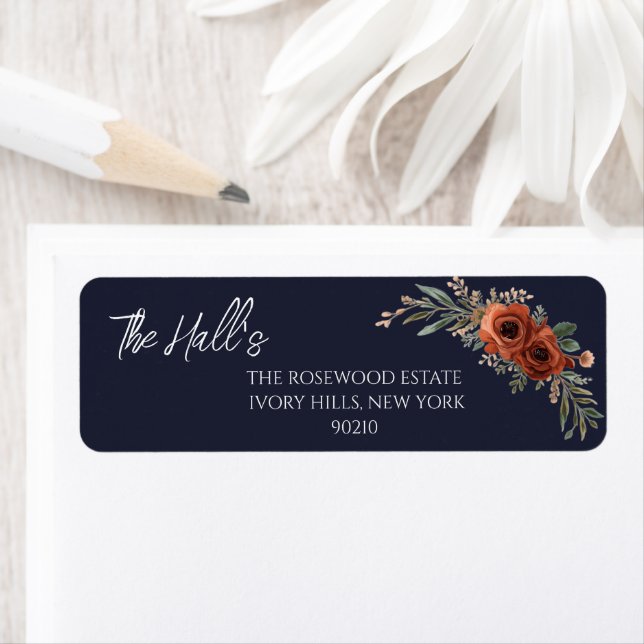 Navy Terrakotta Blumen Boho Hochzeit  (Insitu)