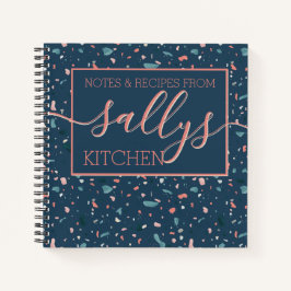 Navy Terrazzo Kitchen Notes Recipate hausgemacht Notizbuch