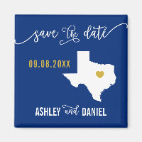 Navy Texas Wedding Speichern Sie die Datumskarte