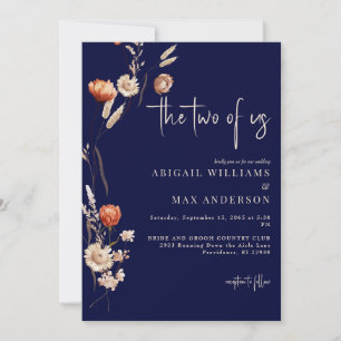 Navy The Two of Us Boho Hochzeit Einladung