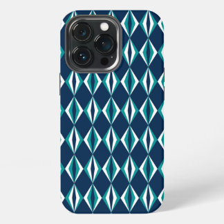 Navy, Türkis & Weiße Diamanten iPhone 13 Pro Hülle