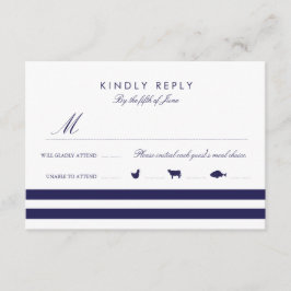 Navy UAWG & Menu RSVP Karte