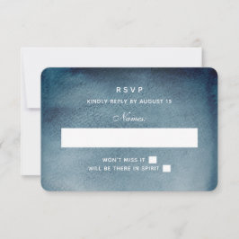 Navy uAwg. Moderne Hochzeit in Aquarell. Winter RSVP Karte