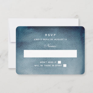 Navy uAwg. Moderne Hochzeit in Aquarell. Winter RSVP Karte