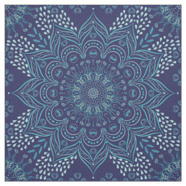 Navy und aquamarine Mandala-Muster Stoff