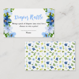 Navy und Baby Blue Floral Baby Diaper Begleitkarte