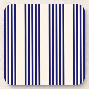 Navy und Beige fünf Streifen Muster Getränkeuntersetzer