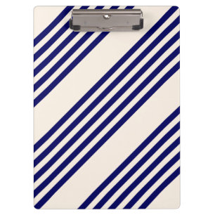 Navy und Beige fünf Streifen Muster Klemmbrett