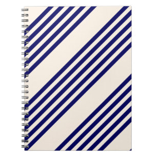 Navy und Beige fünf Streifen Muster Notizblock