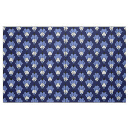 Navy und Blassblau Art Deco Muster Stoff