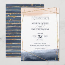 Navy und Blush mit Gold Frame Wedding