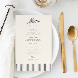 Navy- und cremefarbene klassische Pinstripe-Hochze