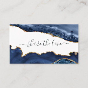 Navy und Gold Achat Empfehlungskarte