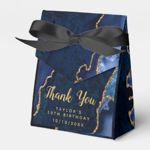 Navy und Gold Achat Geburtstags Dankeschön Geschenkschachtel