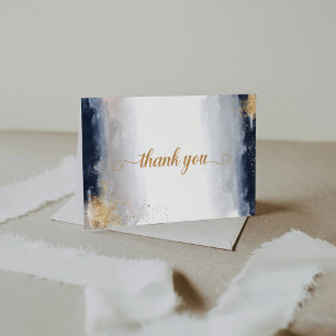 Navy und Gold Baby Dusche Danke Karte