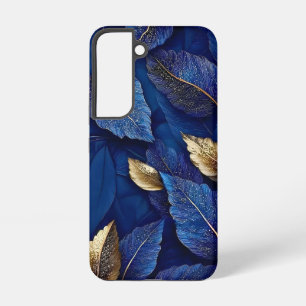 Navy- und Gold-Blattmuster Samsung Galaxy Hülle