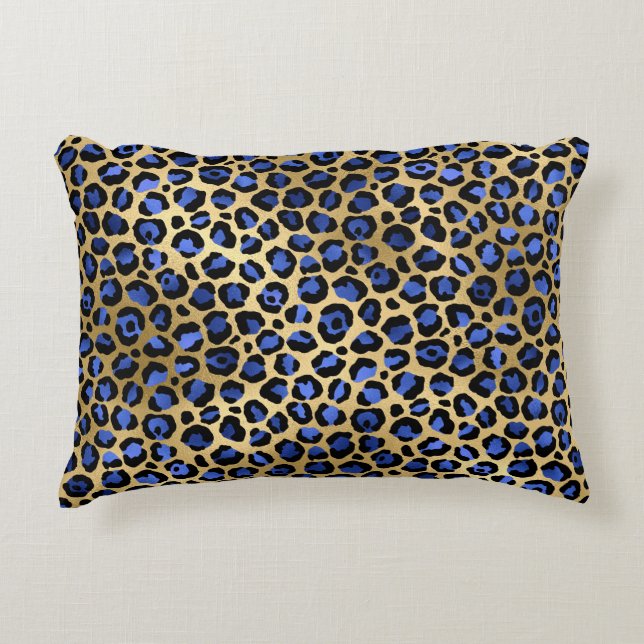 Navy und Gold Cheetah Print Dekokissen (Vorderseite)