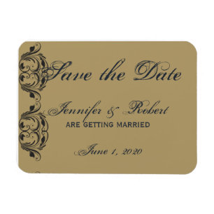 Navy und Gold Masquerade Save the Date Magnet