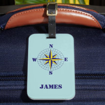 Navy und Gold Nautic Compass Rose mit Namen