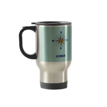 Navy und Gold Nautic Compass Rose mit Namen