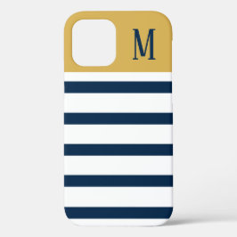 Navy und Gold Nautical Strips Case-Mate iPhone Hülle
