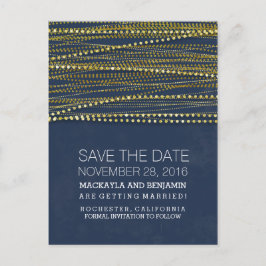 Navy und Gold Save the Date Ankündigungspostkarte