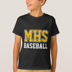 Navy- und Gold-Schulgeist individuell Baseball-Tea T-Shirt