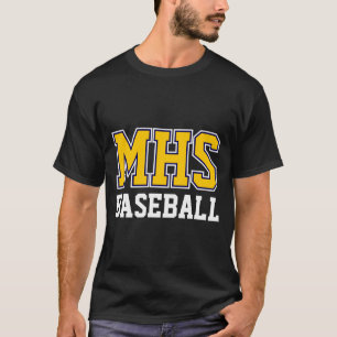 Navy- und Gold-Schulgeist individuell Baseball-Tea T-Shirt