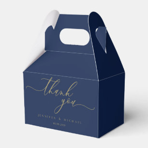 Navy und Gold Simple Scripting Vielen Dank Geschenkschachtel