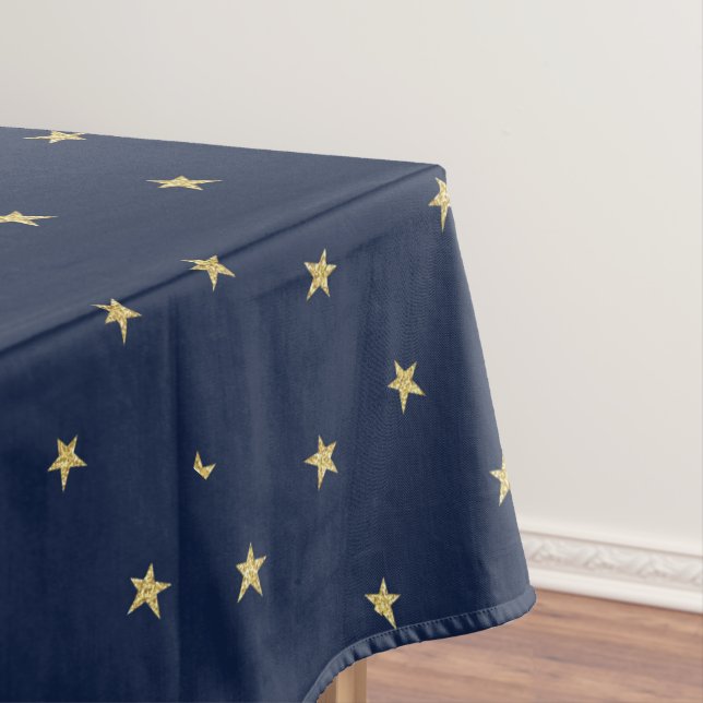 Navy- und Gold-Stars Tischdecke (Beispiel)