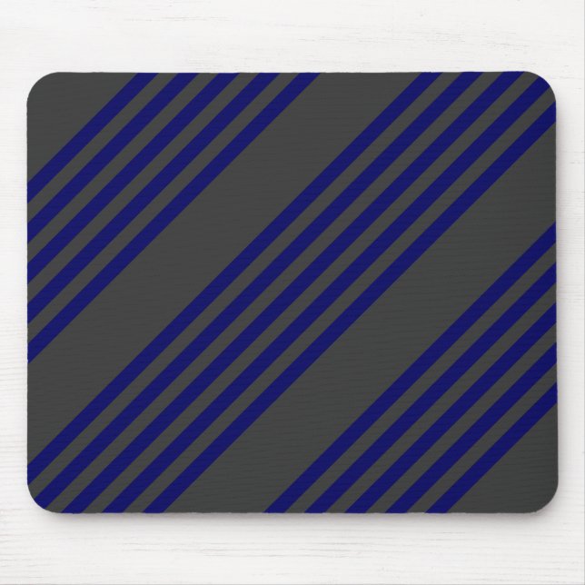 Navy und Holzkohle fünf Streifen Muster Mousepad (Vorne)