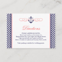 Navy und Koral Nautical Wedding Card
