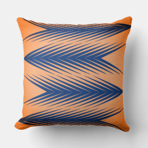 Navy und Orange Geometric Throw Pillow Kissen
