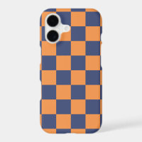 Navy- und orangefarbenes Schachbrettmuster