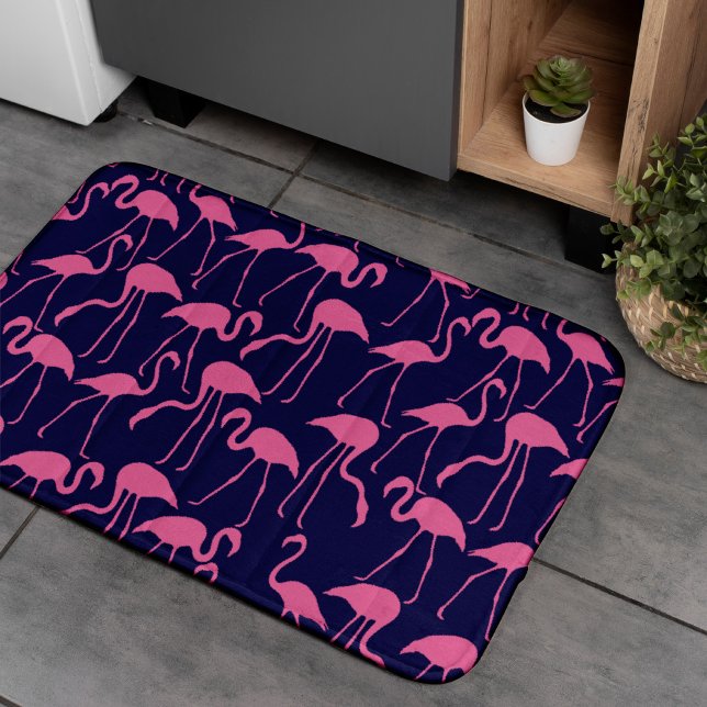 Navy und rosa Flamingo Muster Badematte (Von Creator hochgeladen)