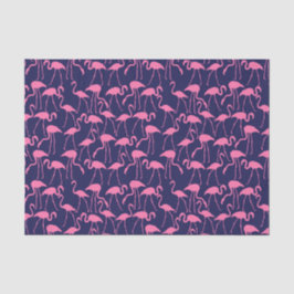 Navy und rosa Flamingo Muster Seidenpapier