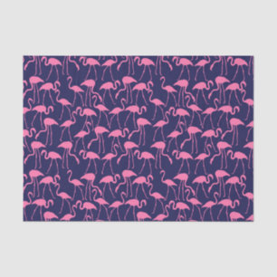 Navy und rosa Flamingo Muster Seidenpapier