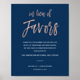 Navy- und Roségold-Hochzeit Anstelle von Gunsterwe Poster