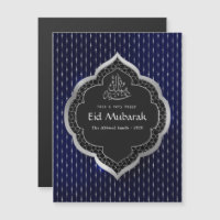 Navy und Silver Eid Mubarak Feier Gruß