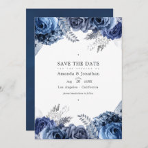Navy und Silver Imitats Foil Floral Wedding Foto