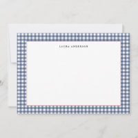 Navy und weiß Nautical Gingham Flach