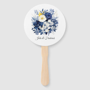 Navy- und weiße Blumenhochzeit Fächer