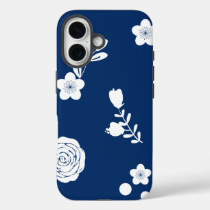 Navy- und weißes iPhone-Case iPhone 16 Hülle