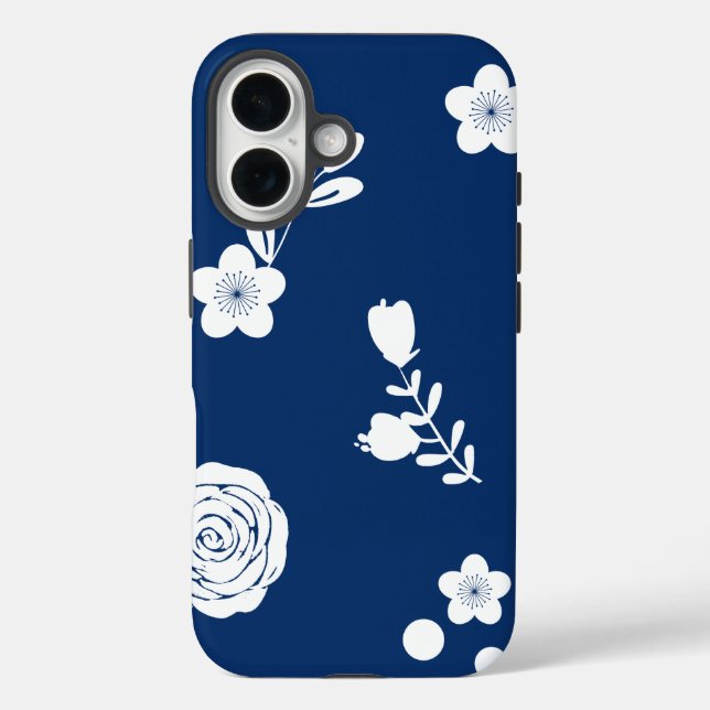 Navy- und weißes iPhone-Case Case-Mate iPhone Hülle (Rückseite)