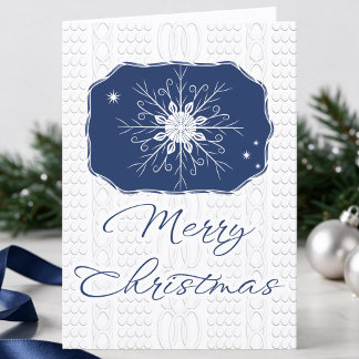Navy und weißes Weihnachten mit einer Schneeflocke
