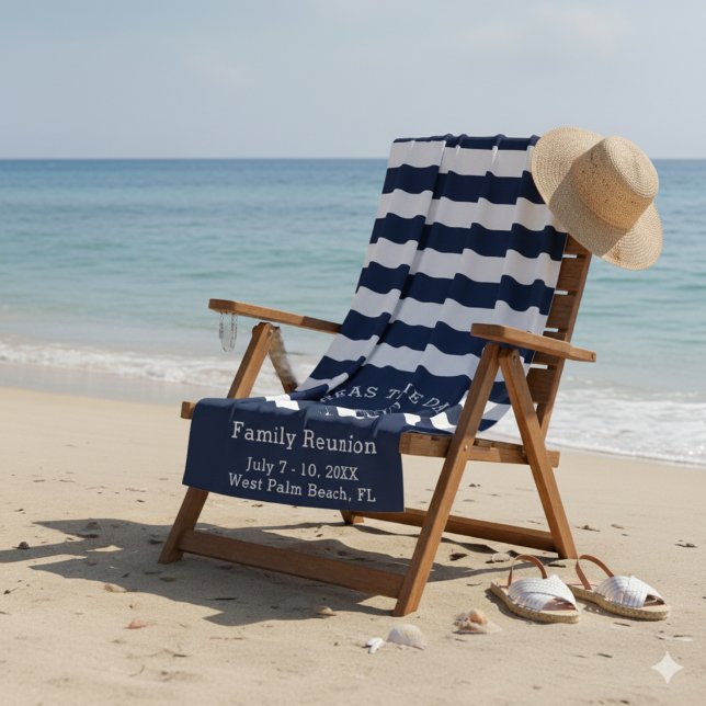 Navy und White - Design your own Beach Towel Strandtuch (Von Creator hochgeladen)
