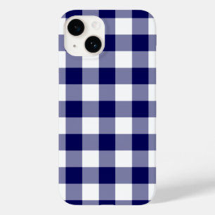 Navy und White Gingham Pattern Case-Mate iPhone 14 Hülle