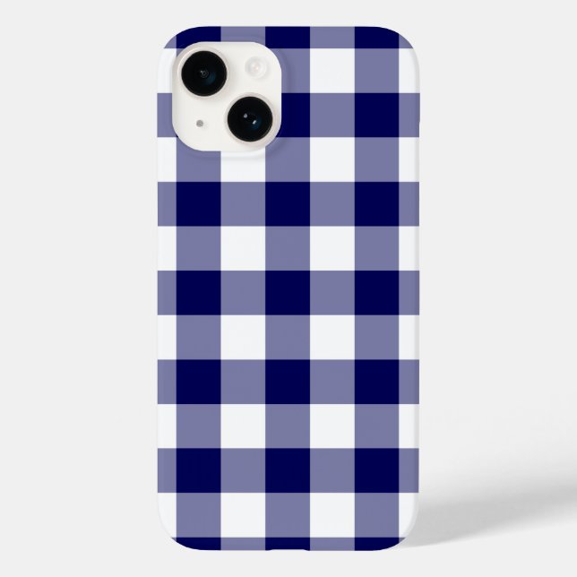 Navy und White Gingham Pattern Case-Mate iPhone Hülle (Rückseite)